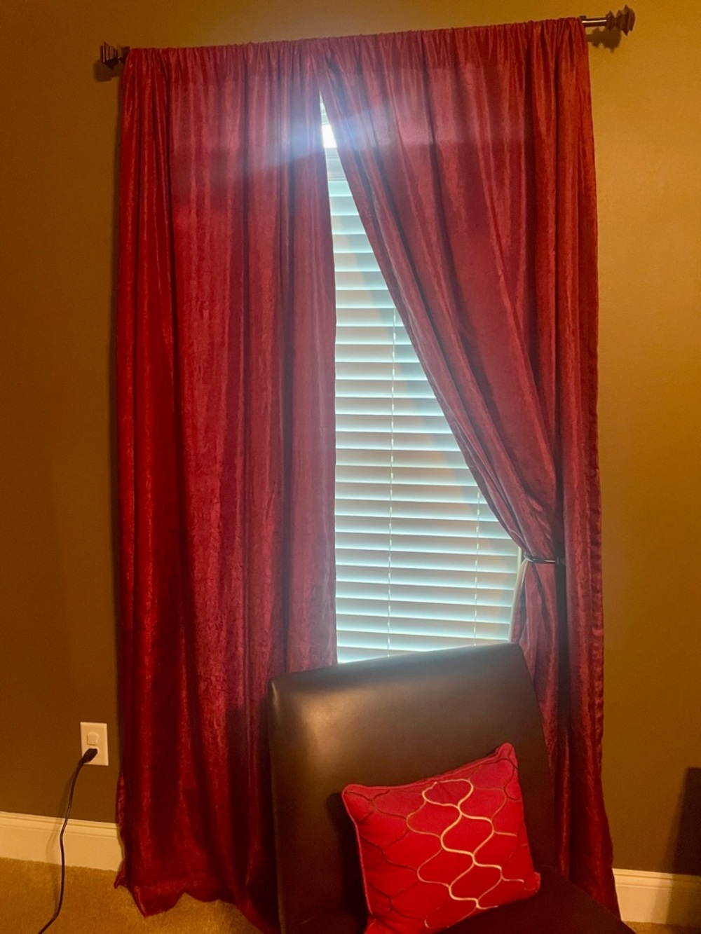 Burgundy Blackout Curtain Panels-48”W x 84”L